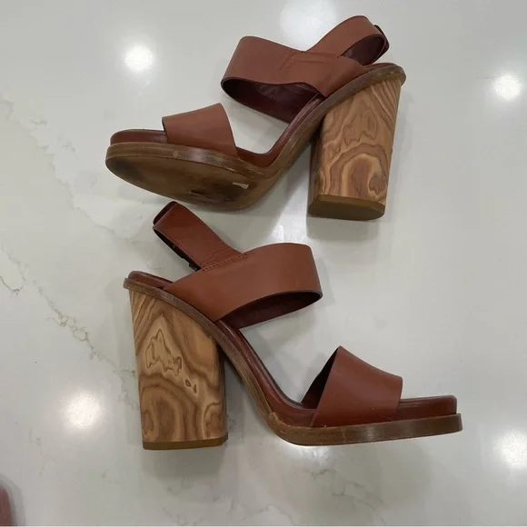 Vince wood Block Heel Sandals - Picture 4 of 15